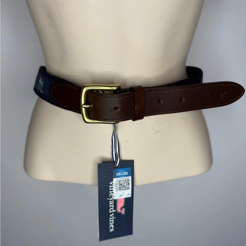 Vineyard Vines Men's Brown and Navy Belt